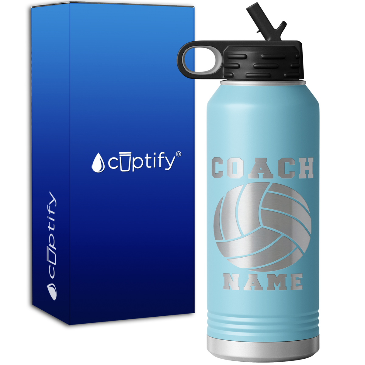 Personalized Coach Volleyball 32oz Sport Water Bottle