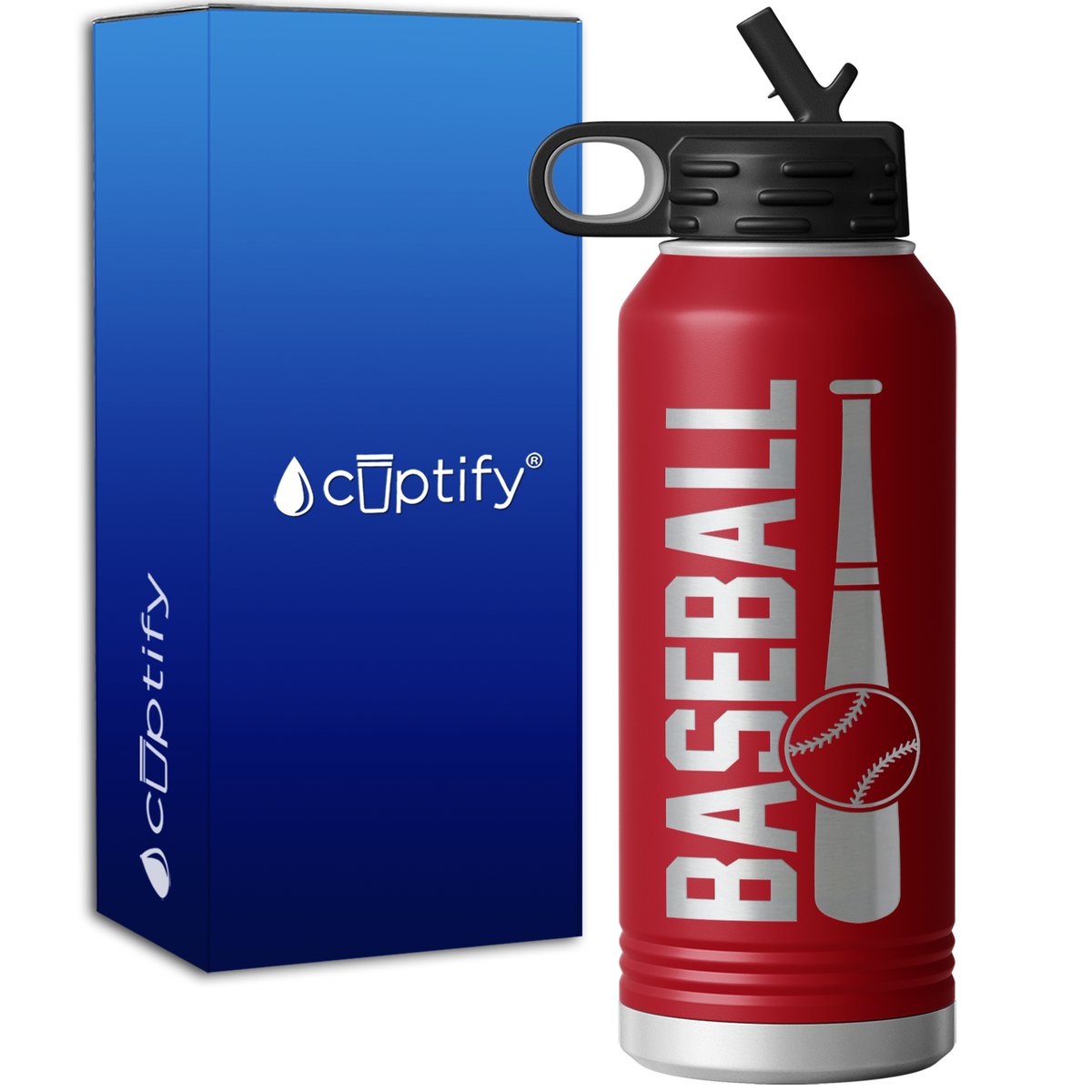 Baseball Bat and Ball 32oz Sport Water Bottle