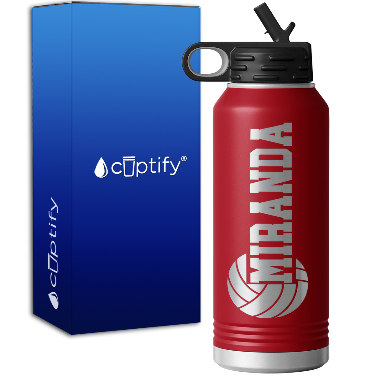 Personalized Name Volleyball 32oz Sport Water Bottle
