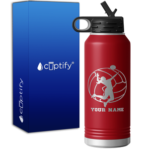 Personalized Name Volleyball 32oz Sport Water Bottle