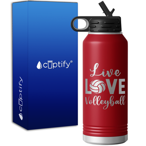 Live Love Volleyball 32oz Sport Water Bottle