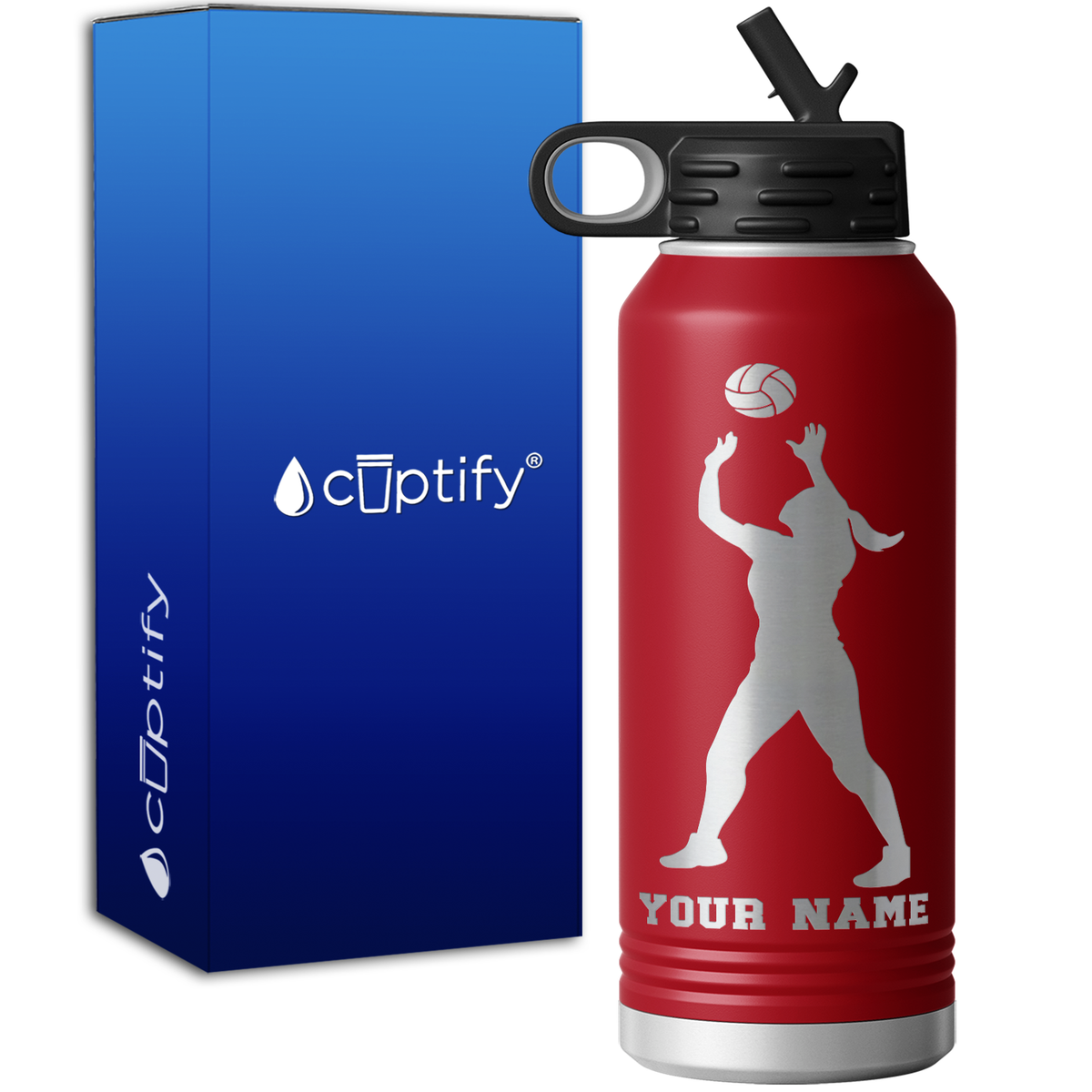 Personalized Volleyball Girl 32oz Sport Water Bottle