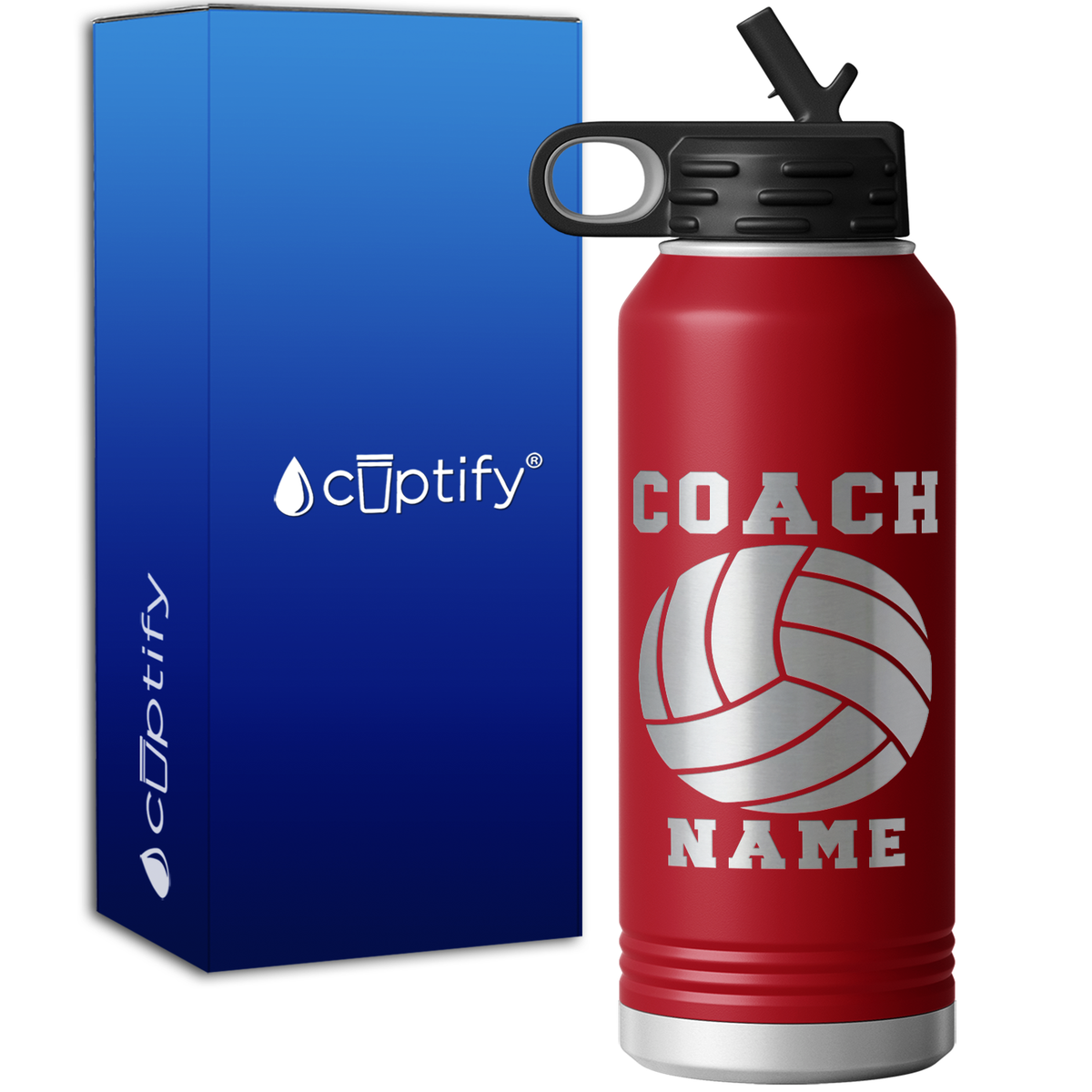 Personalized Coach Volleyball 32oz Sport Water Bottle