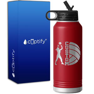 Custom Name Volleyball Player 32oz Sport Water Bottle