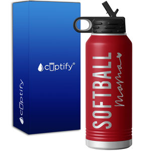 Softball Mama 32oz Sport Water Bottle