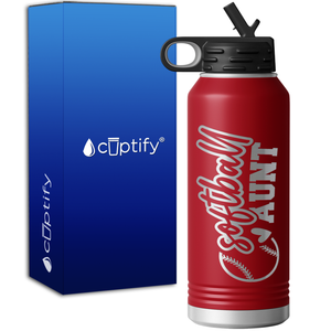 Softball Aunt 32oz Sport Water Bottle
