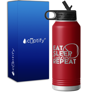 Eat Sleep Tennis Repeat 32oz Sport Water Bottle
