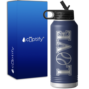 Love Softball 32oz Sport Water Bottle