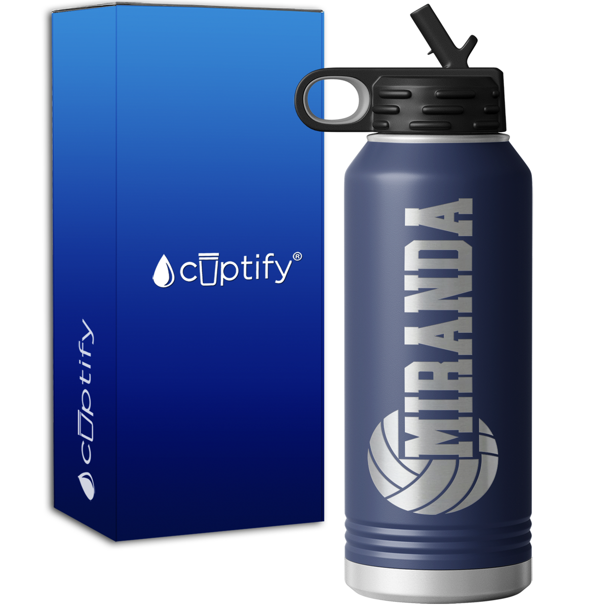 Personalized Name Volleyball 32oz Sport Water Bottle