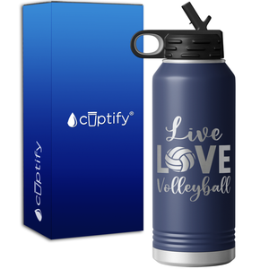 Live Love Volleyball 32oz Sport Water Bottle