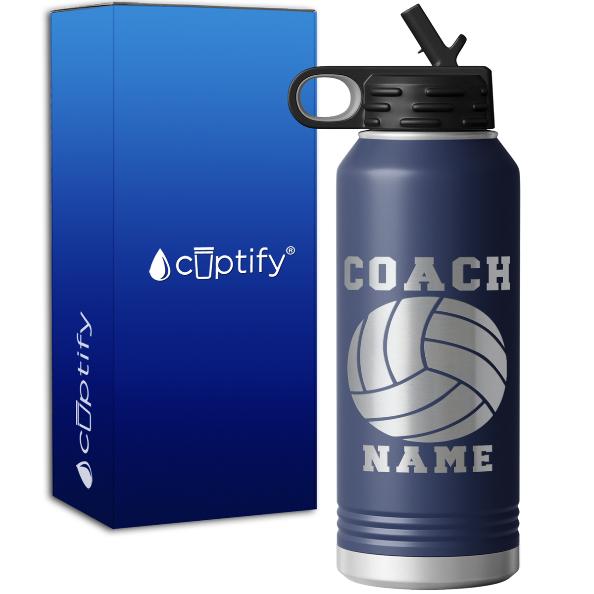 Personalized Coach Volleyball 32oz Sport Water Bottle