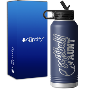 Softball Aunt 32oz Sport Water Bottle
