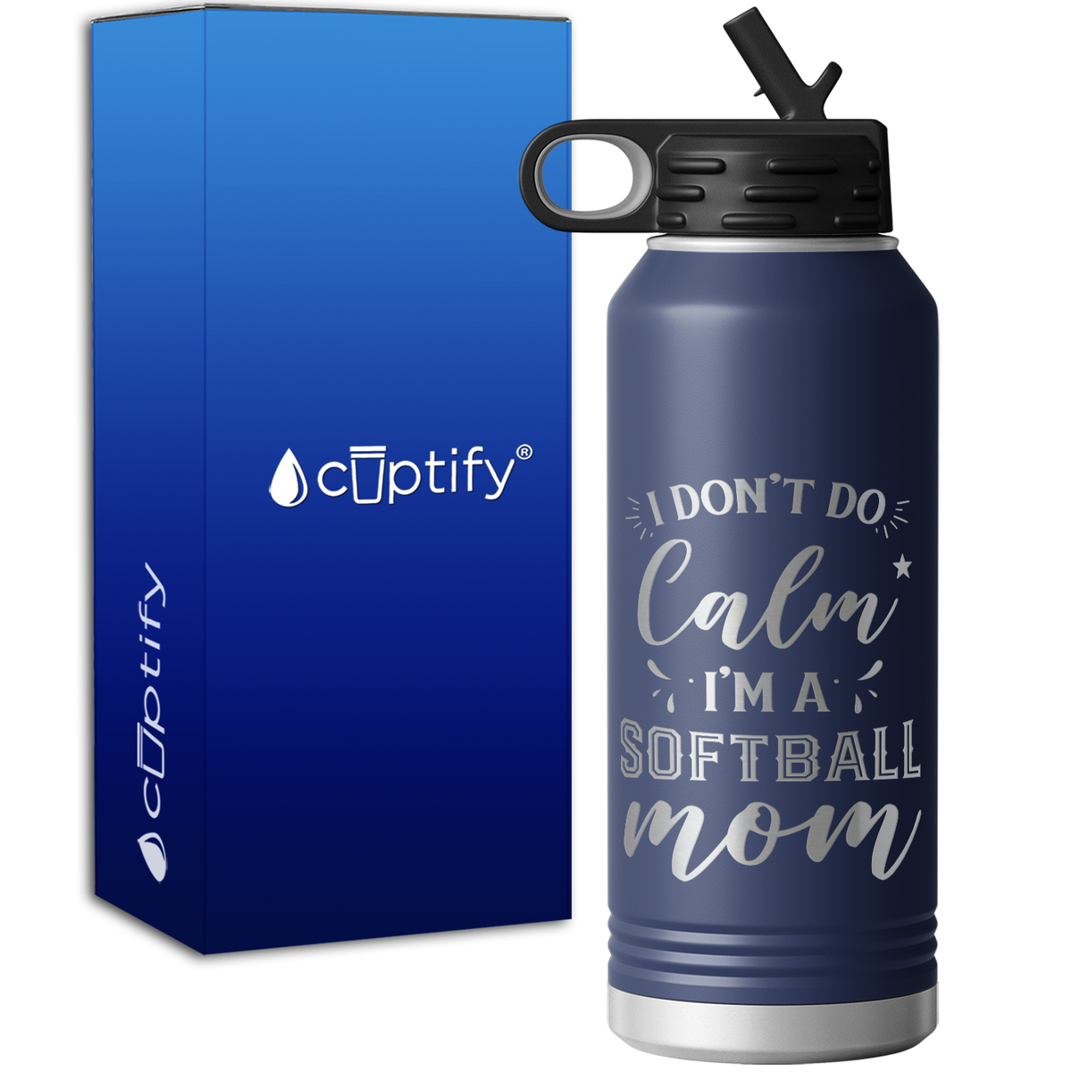 I Don't do Calm Im a Softball Mom 32oz Sport Water Bottle