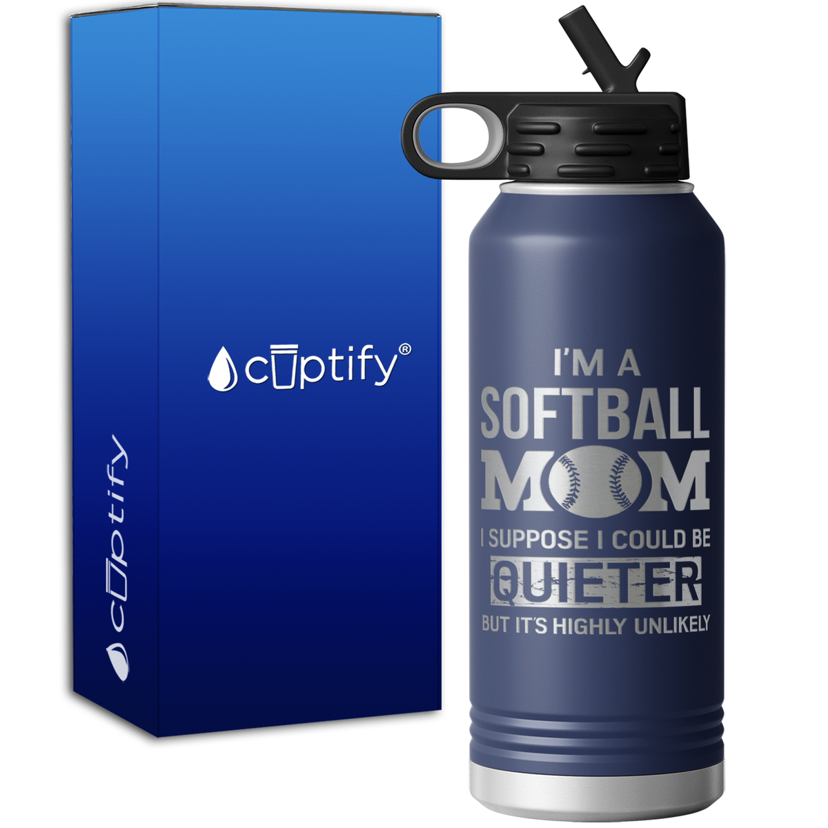 I'm a Softball Mom I Suppose I Could be Quieter 32oz Sport Water Bottle