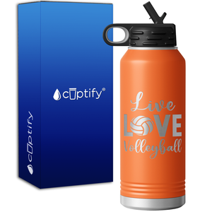 Live Love Volleyball 32oz Sport Water Bottle