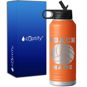 Personalized Coach Volleyball 32oz Sport Water Bottle