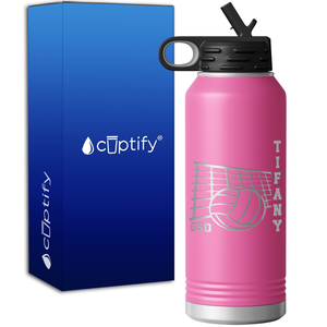 Personalized Name and Team Number Volleyball 32oz Sport Water Bottle