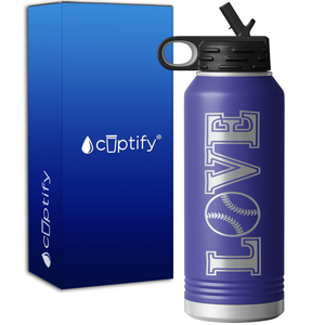 Love Softball 32oz Sport Water Bottle