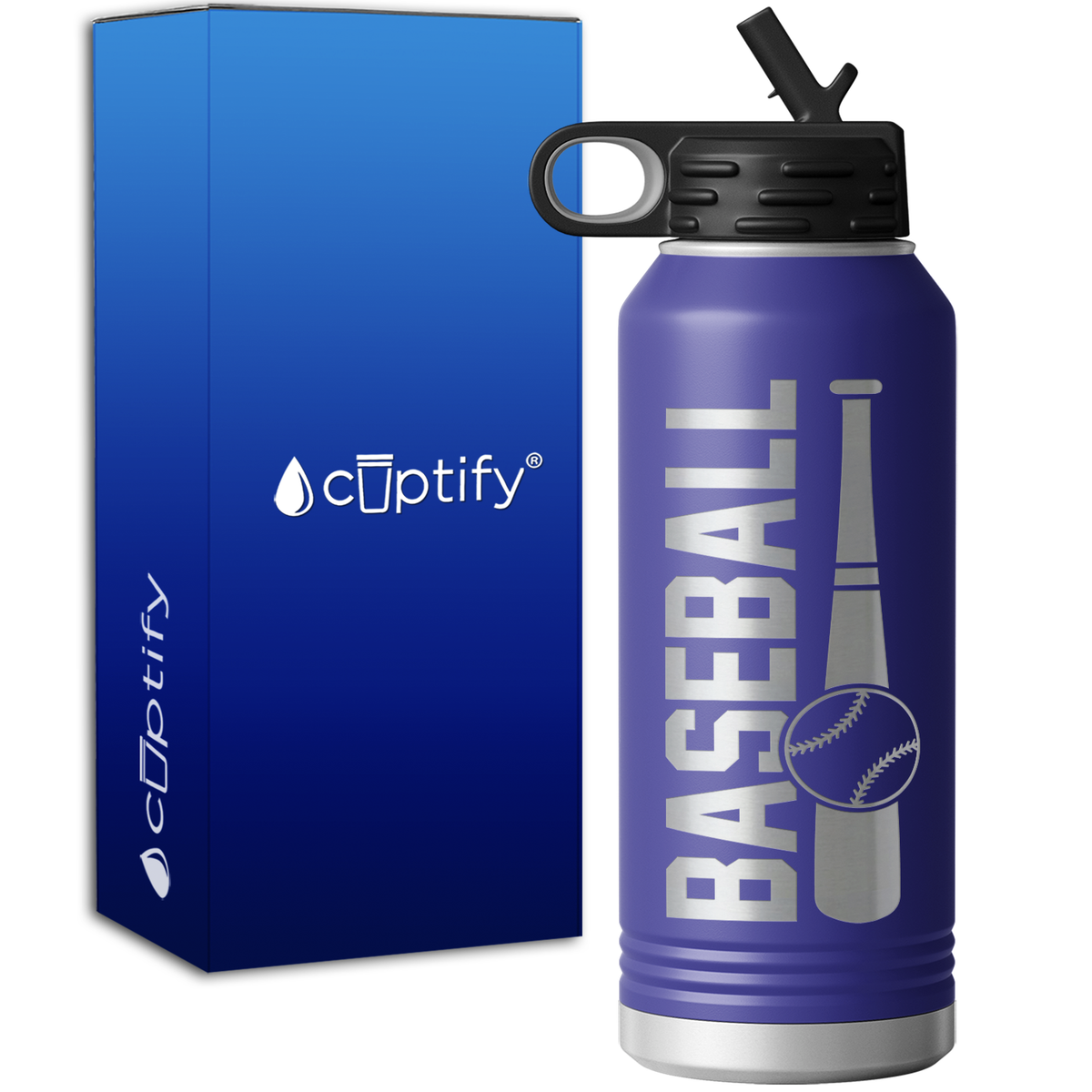 Baseball Bat and Ball 32oz Sport Water Bottle