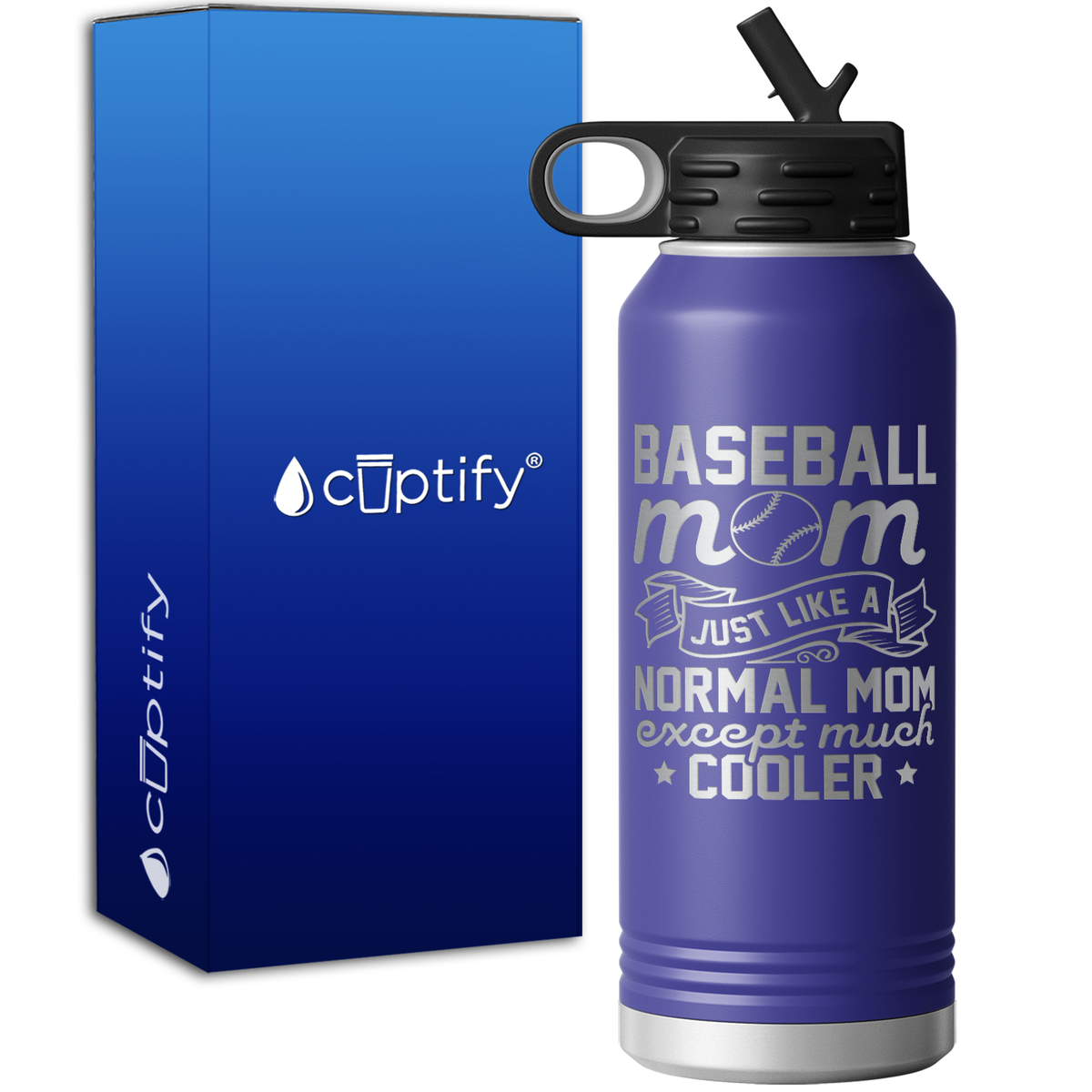 Baseball Mom Just Like a Normal Mom  32oz Sport Water Bottle