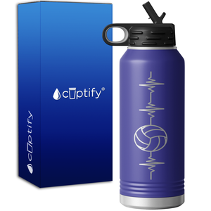 Heart Beat Pulse Volleyball 32oz Sport Water Bottle