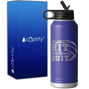 Hustle Hit and Never Quit 32oz Sport Water Bottle