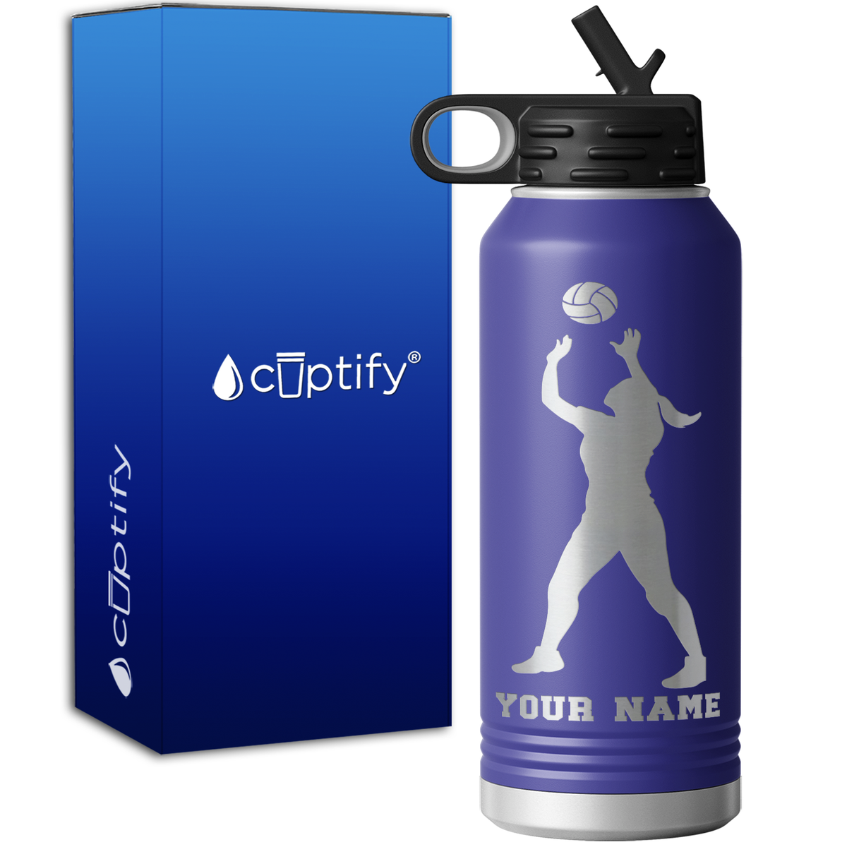 Personalized Volleyball Girl 32oz Sport Water Bottle
