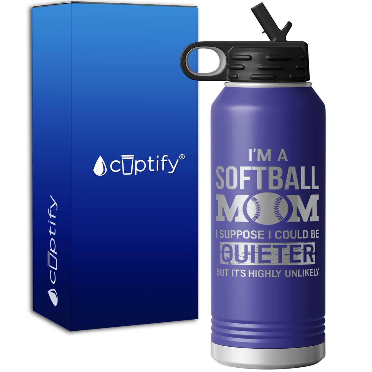 I'm a Softball Mom 32oz Sport Water Bottle