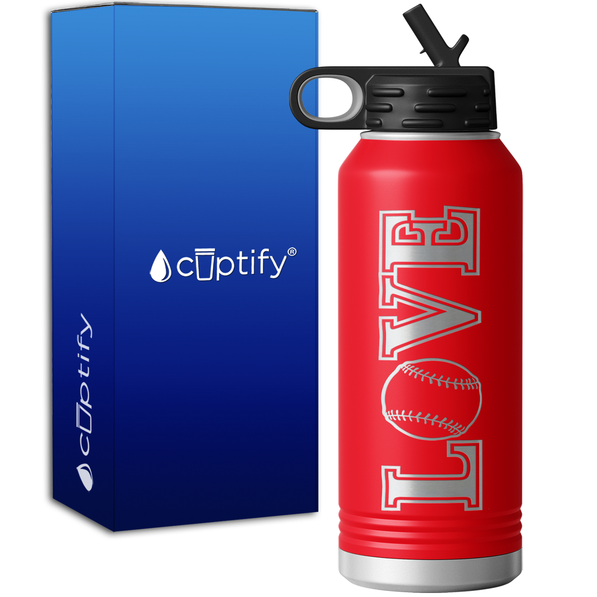 Baseball Love 32oz Sport Water Bottle