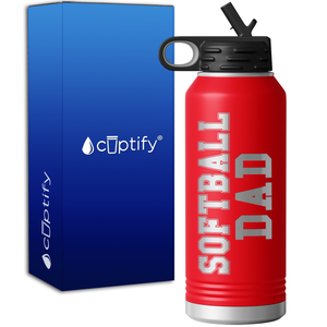 Dad Softball 32oz Sport Water Bottle