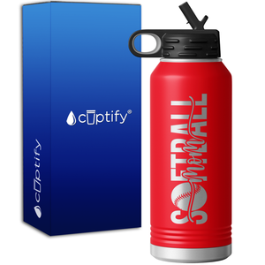 Softball Mom Swish 32oz Sport Water Bottle