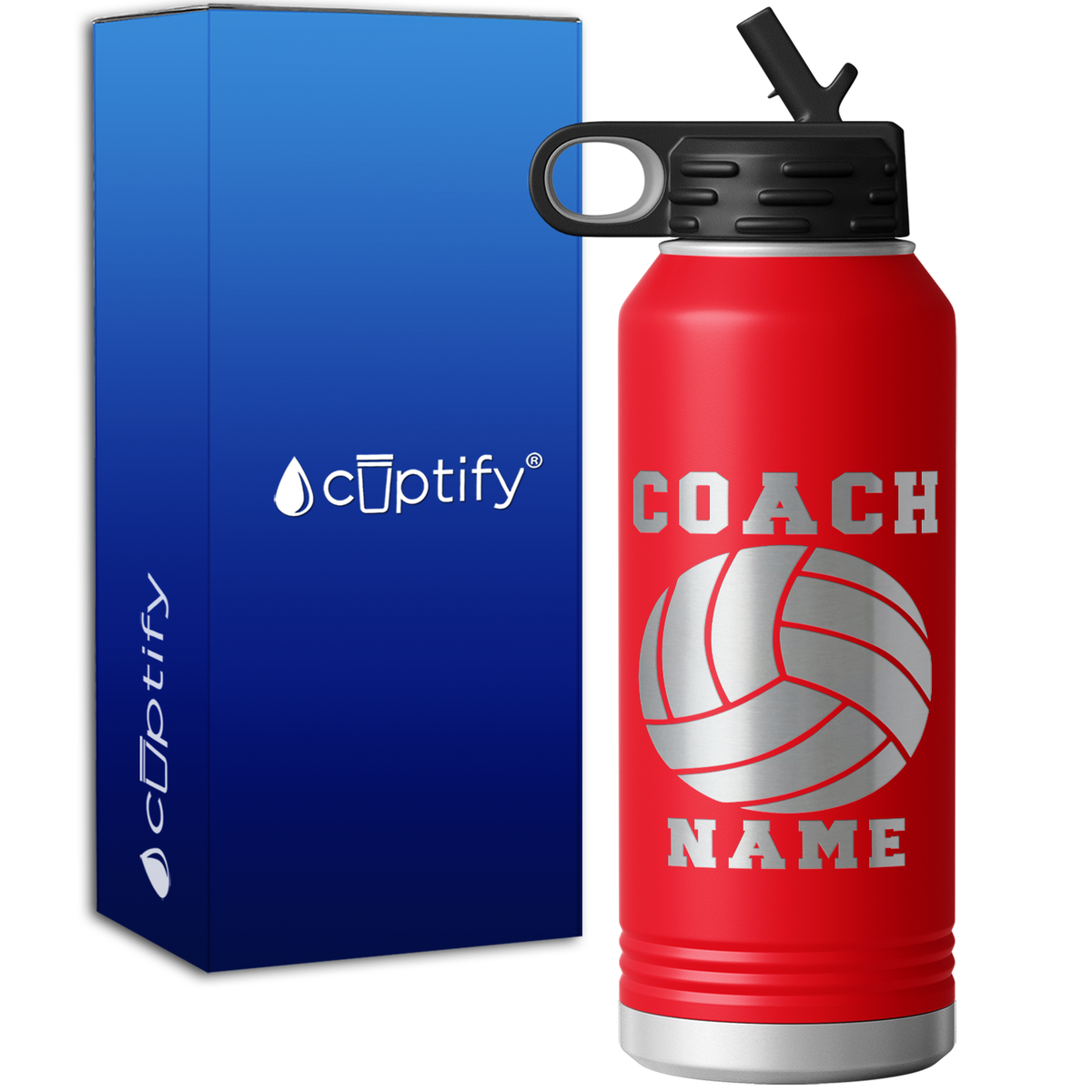 Personalized Coach Volleyball 32oz Sport Water Bottle