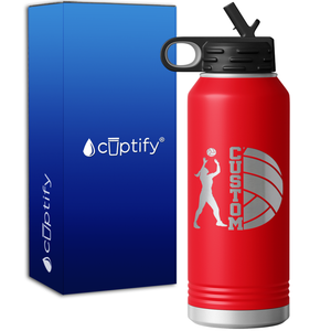 Custom Name Volleyball Player 32oz Sport Water Bottle