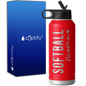 Softball Mama 32oz Sport Water Bottle