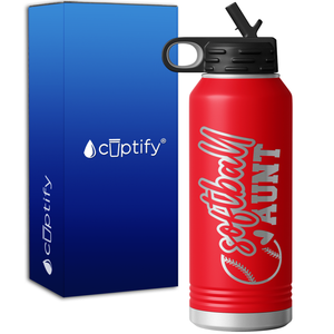 Softball Aunt 32oz Sport Water Bottle