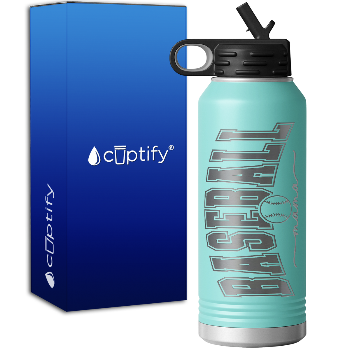 Baseball Mama 32oz Sport Water Bottle