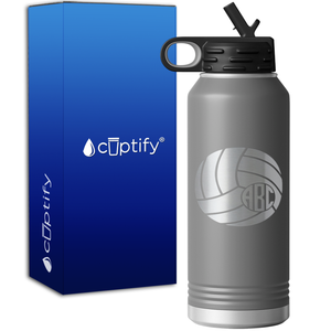 Personalized Circle Monogram Volleyball  32oz Sport Water Bottle