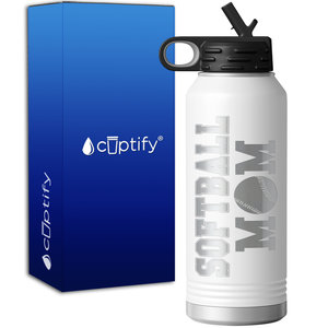 Mom Softball 32oz Sport Water Bottle