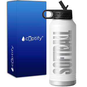 Softball 32oz Sport Water Bottle