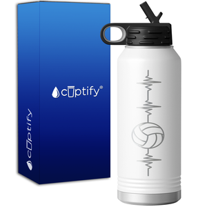 Heart Beat Pulse Volleyball 32oz Sport Water Bottle