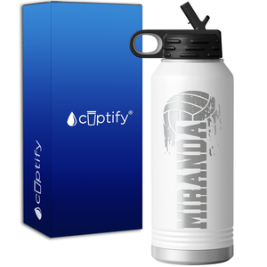 Personalized Flying Volleyball 32oz Sport Water Bottle