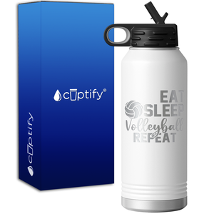 Eat Sleep Volleyball Repeat 32oz Sport Water Bottle