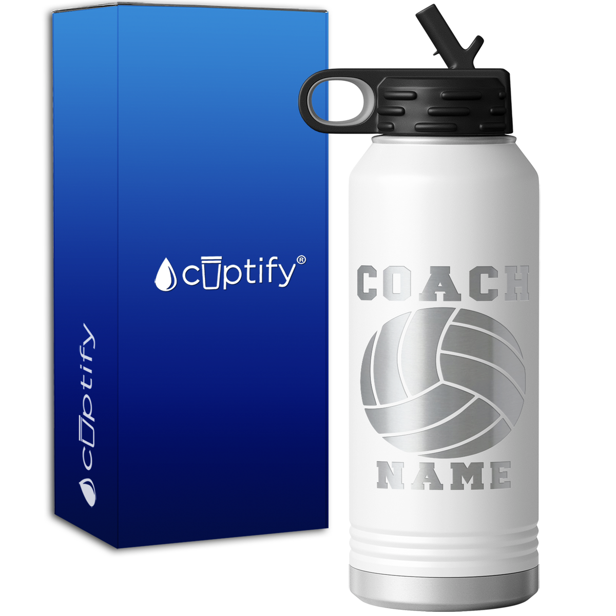 Personalized Coach Volleyball 32oz Sport Water Bottle
