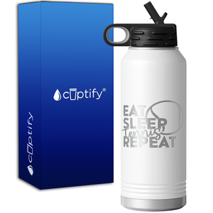 Eat Sleep Tennis Repeat 32oz Sport Water Bottle