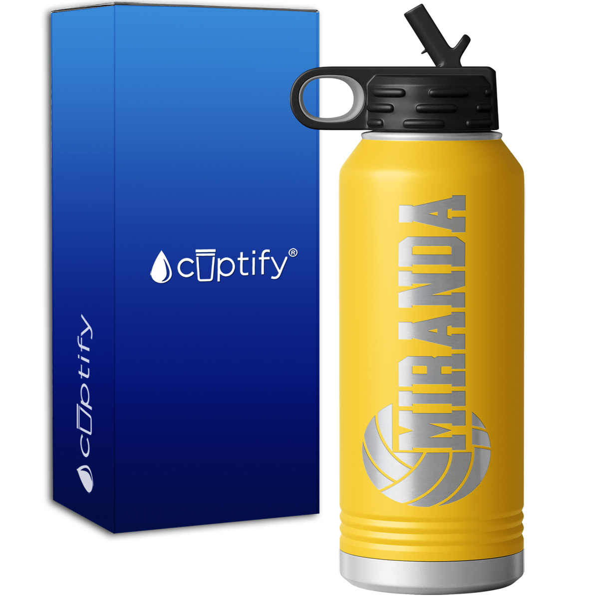 Personalized Name Volleyball 32oz Sport Water Bottle