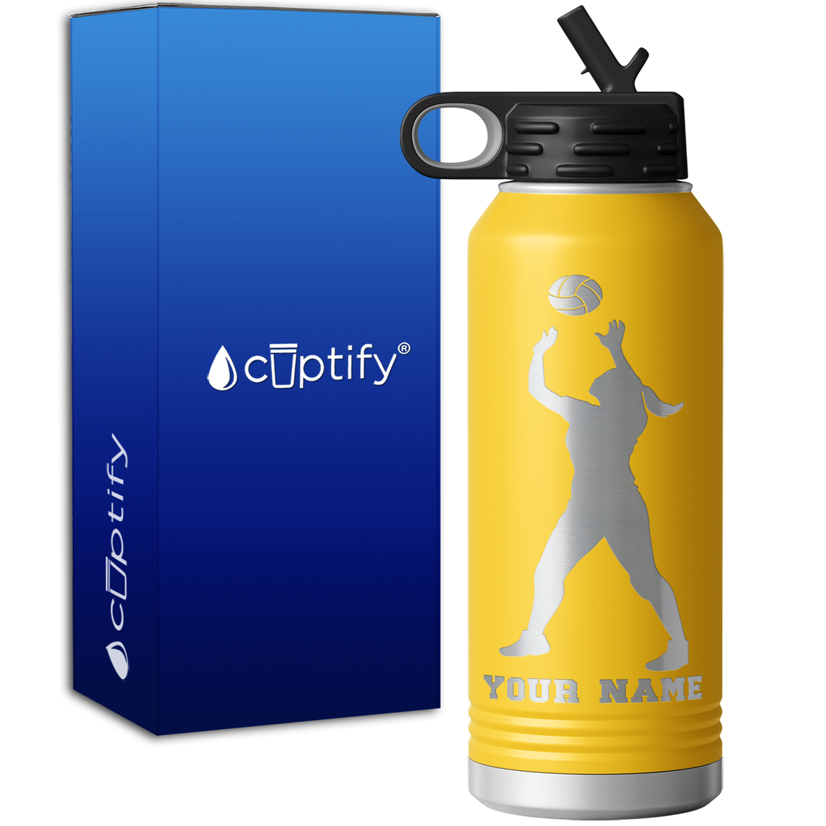 Personalized Volleyball Girl 32oz Sport Water Bottle