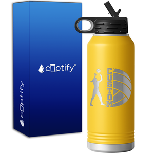 Custom Name Volleyball Player 32oz Sport Water Bottle