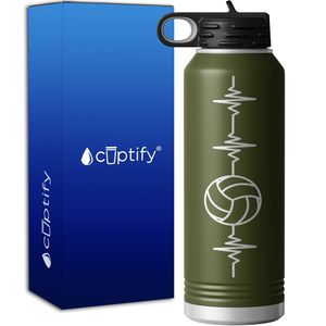 Heart Beat Pulse Volleyball 40oz Sport Water Bottle