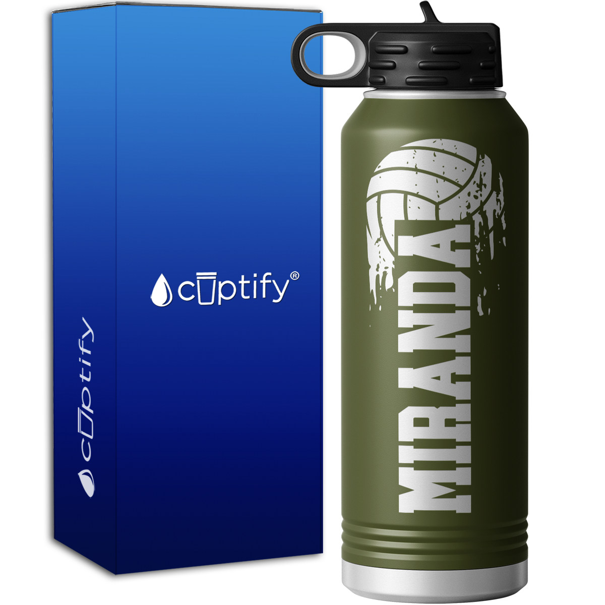 Personalized Flying Volleyball 40oz Sport Water Bottle