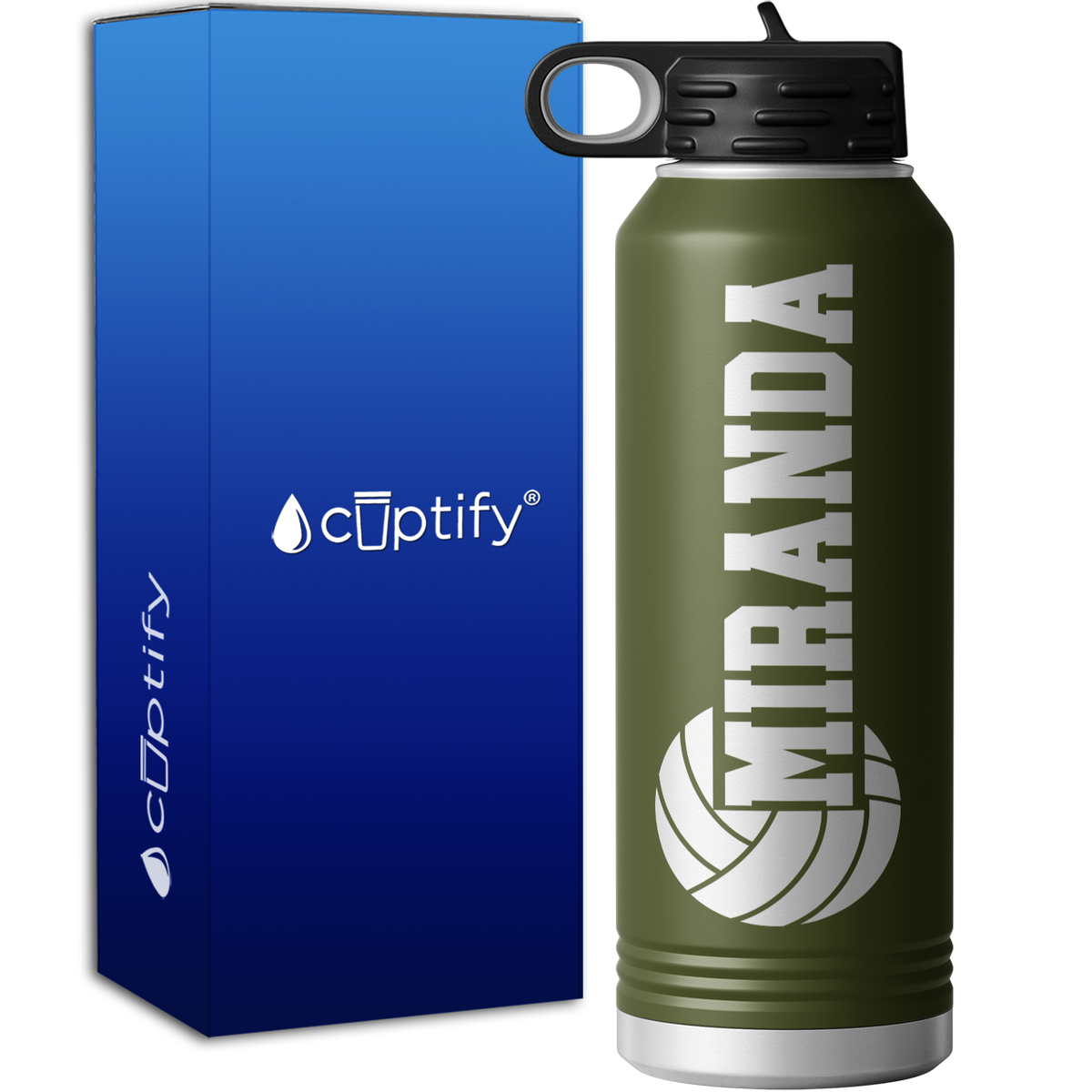 Personalized Name Volleyball 40oz Sport Water Bottle